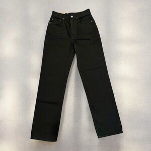 Acne Studio Blå Konst Straight Leg Black Denim Jeans Made in Italy